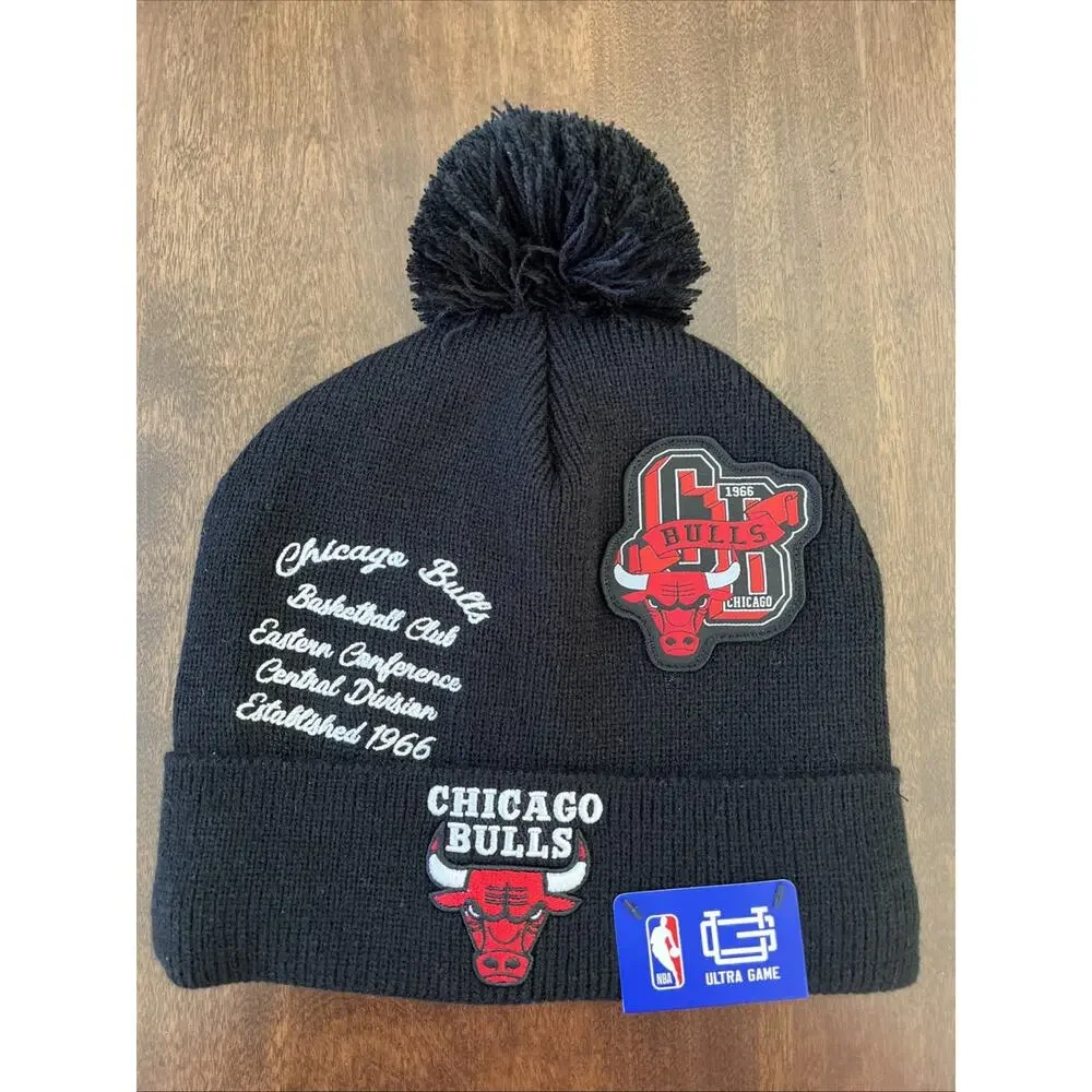 Chicago Bulls Ultra Game Black Beanie 1966 Collectors Edition Fleece Lined Knit
